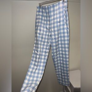 Zara Blue gingham dress pants
